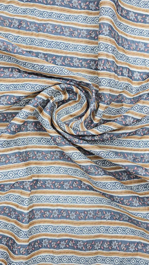 Blue and white striped fabric