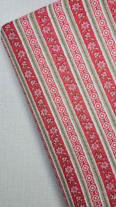 Red and white striped fabric