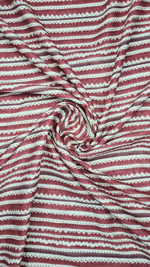 Red and white striped fabric