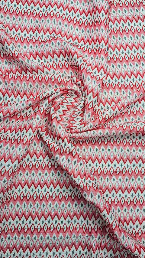 red and white chevron pattern fabric