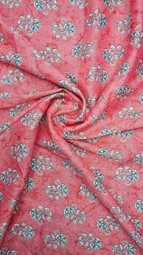 pink and white floral fabric