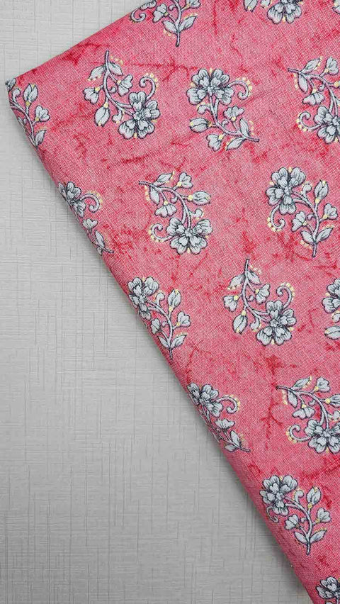 pink and white floral fabric