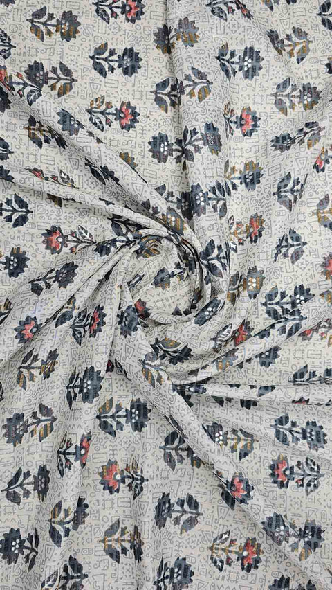 Grey floral fabric