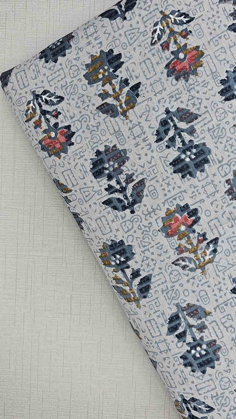 Grey floral fabric