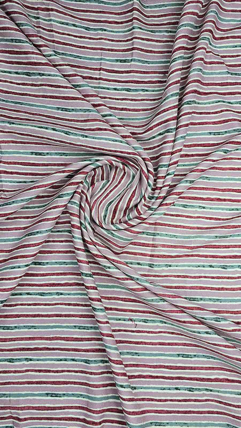 Vibrant red and white striped fabric