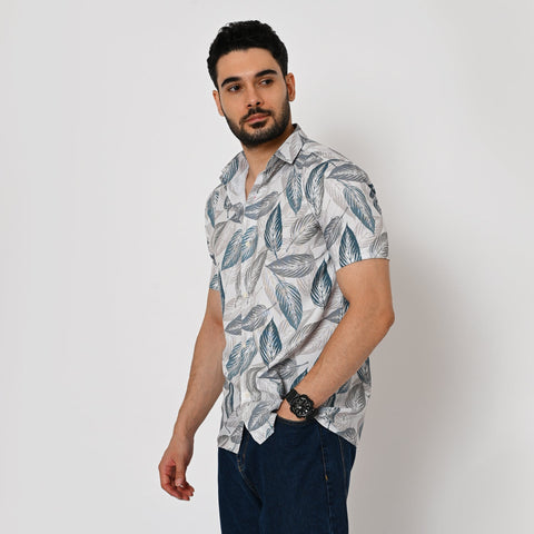 BIG LEAF ABSTRACT PRINTED SHIRT