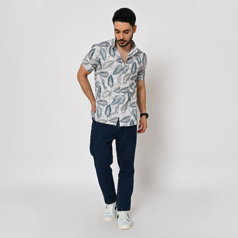 BIG LEAF ABSTRACT PRINTED SHIRT