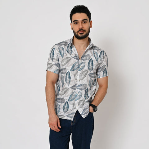 BIG LEAF ABSTRACT PRINTED SHIRT