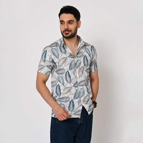 BIG LEAF ABSTRACT PRINTED SHIRT