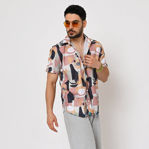 MULTI COLOUR ABSTRACT PRINTED SHIRT