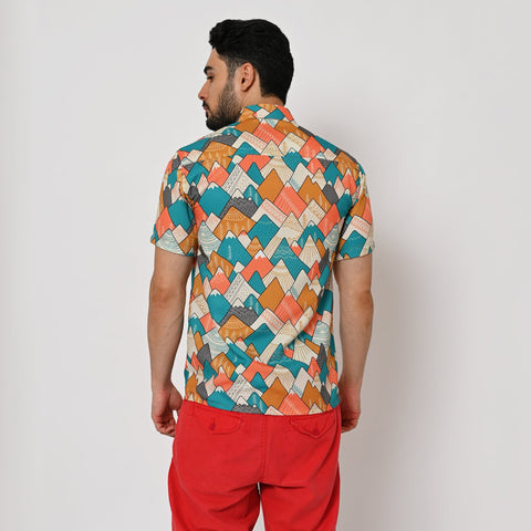 MULTI COLOUR MOUNTAIN PRINTED SHIRT