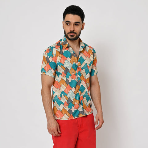 MULTI COLOUR MOUNTAIN PRINTED SHIRT