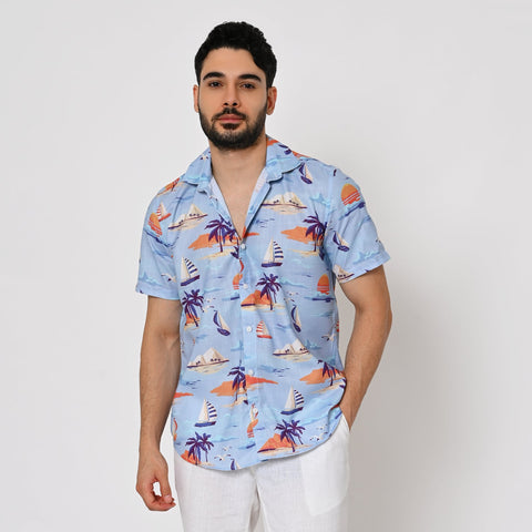 BEACH VIBES PRINTED SHIRT