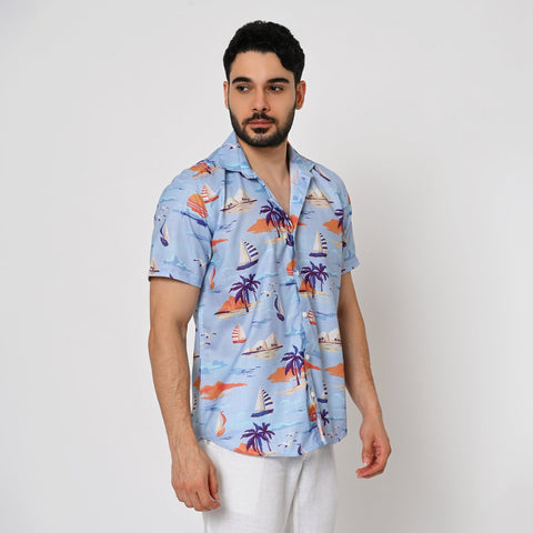 BEACH VIBES PRINTED SHIRT