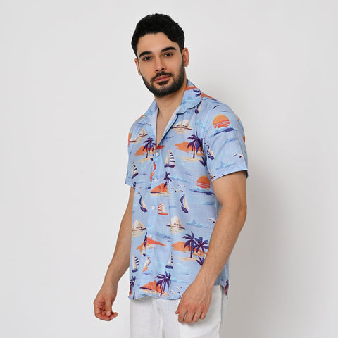 BEACH VIBES PRINTED SHIRT