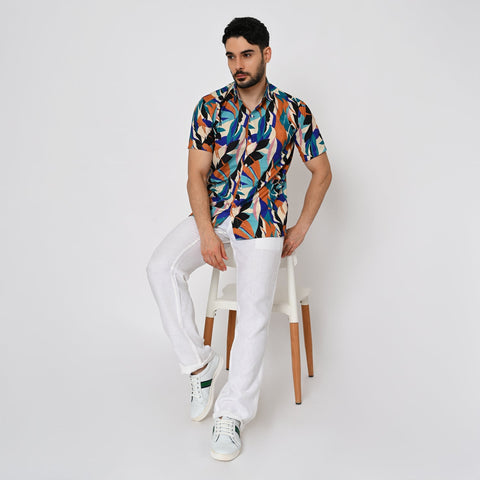 MULTI COLOUR TROPICAL PRINTED SHIRT