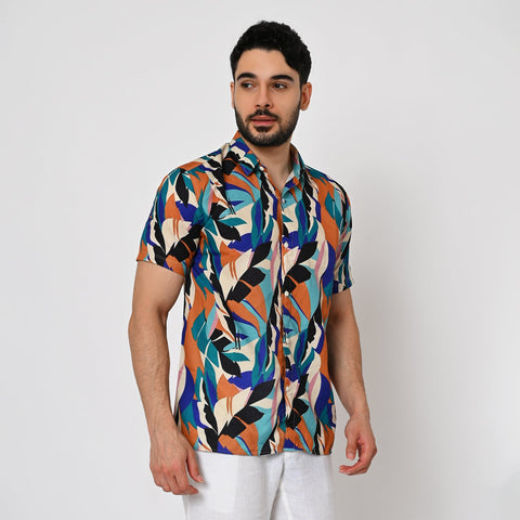 MULTI COLOUR TROPICAL PRINTED SHIRT