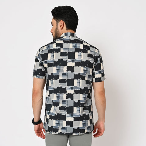 BLACK CHECKS PRINTED SHIRT