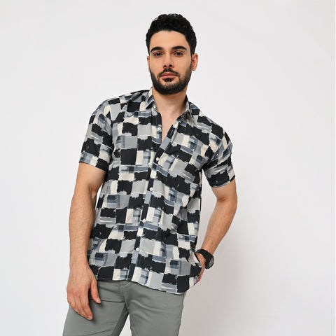 BLACK CHECKS PRINTED SHIRT