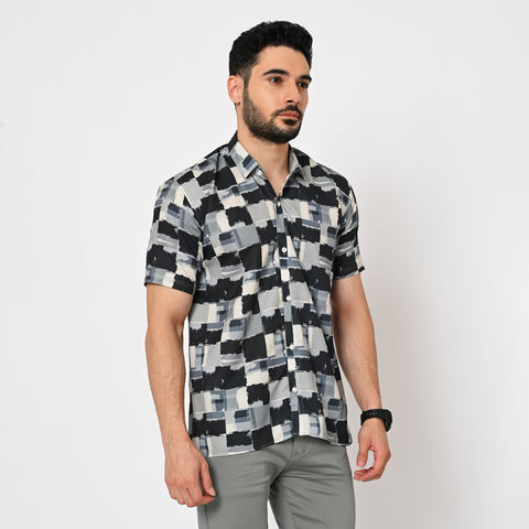 BLACK CHECKS PRINTED SHIRT