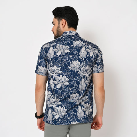 BIG WHITE FLOWER PRINTED SHIRT