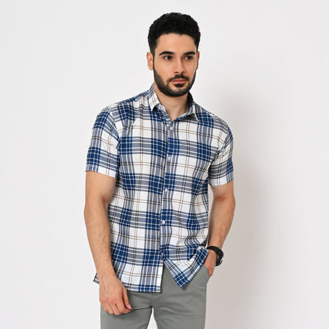 BLUE CHECKS PRINTED SHIRT