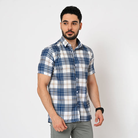 BLUE CHECKS PRINTED SHIRT