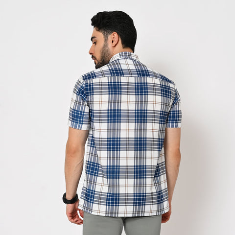 BLUE CHECKS PRINTED SHIRT