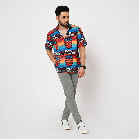 BIG FACE LION PRINTED SHIRT