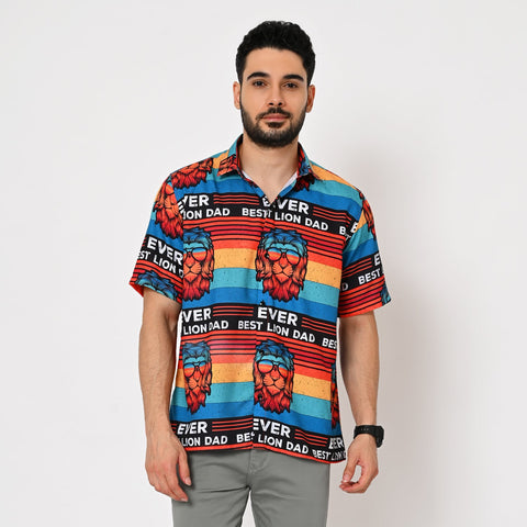 BIG FACE LION PRINTED SHIRT