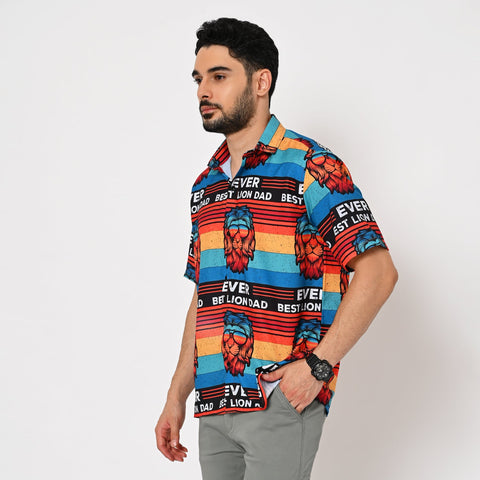 BIG FACE LION PRINTED SHIRT