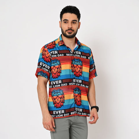 BIG FACE LION PRINTED SHIRT