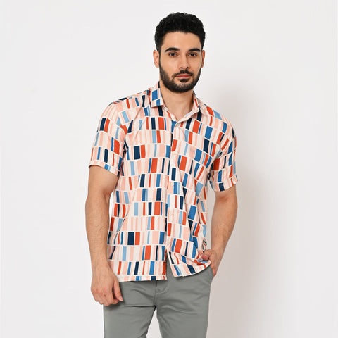 PASTEL COLOUR BLOCK PRINTED SHIRT