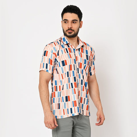 PASTEL COLOUR BLOCK PRINTED SHIRT