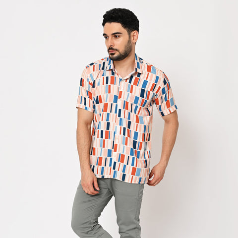 PASTEL COLOUR BLOCK PRINTED SHIRT