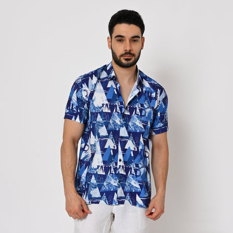 DARK COLOUR TRIANGLE SHAPE PRINTED SHIRT