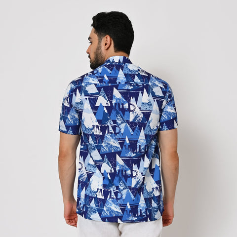 DARK COLOUR TRIANGLE SHAPE PRINTED SHIRT