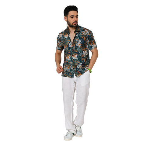 DARK COLOUR TROPICAL PRINTED SHIRT