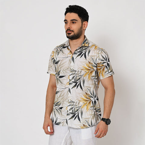 LIGHT COLOUR TROPICAL PRINTED SHIRT