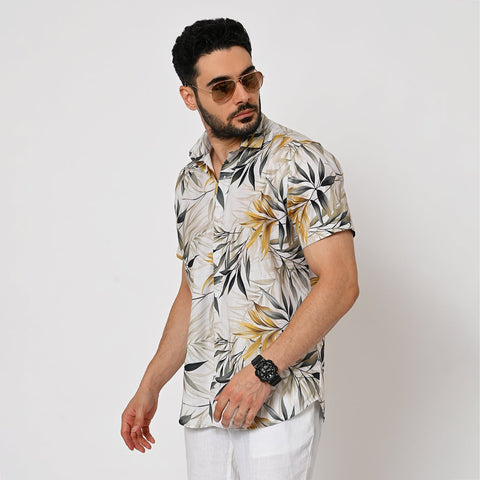 LIGHT COLOUR TROPICAL PRINTED SHIRT