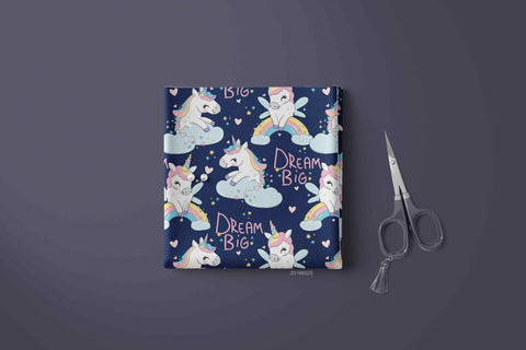 NAVY BLUE UNICORN PRINT