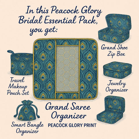 PEACOCK GLORY Print Bridal Essential Pack