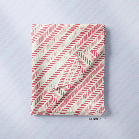 Red Color Herringbone With Thin Slant Line