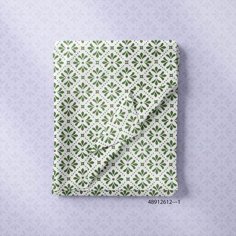 Blocks Floral Patten In Green Color