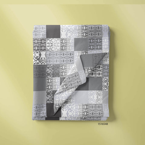 White Black & Gray Blocks Quilts Prints