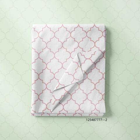 Pink Moroccan Trellis in White Background