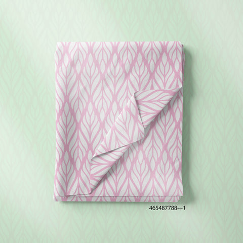 White Pink Leaves Printed Patten