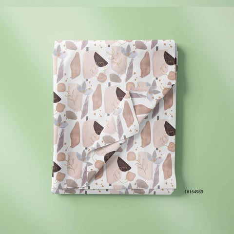 Terrazo Duvet With Leaves Print