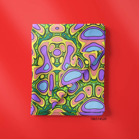 Flat-Hand Drawn Psychedelic In Green