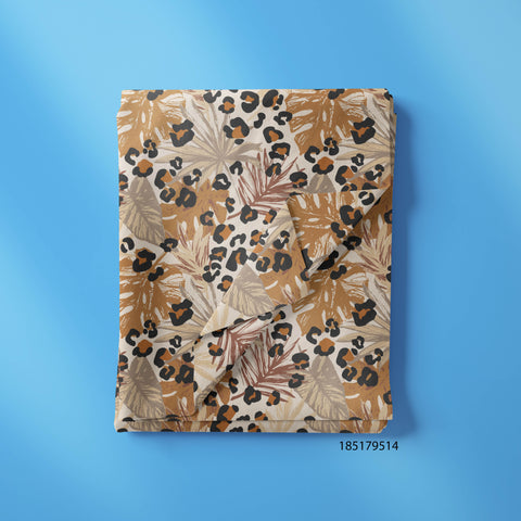 Abstract Tropical leaves & Cheetah Skin Print